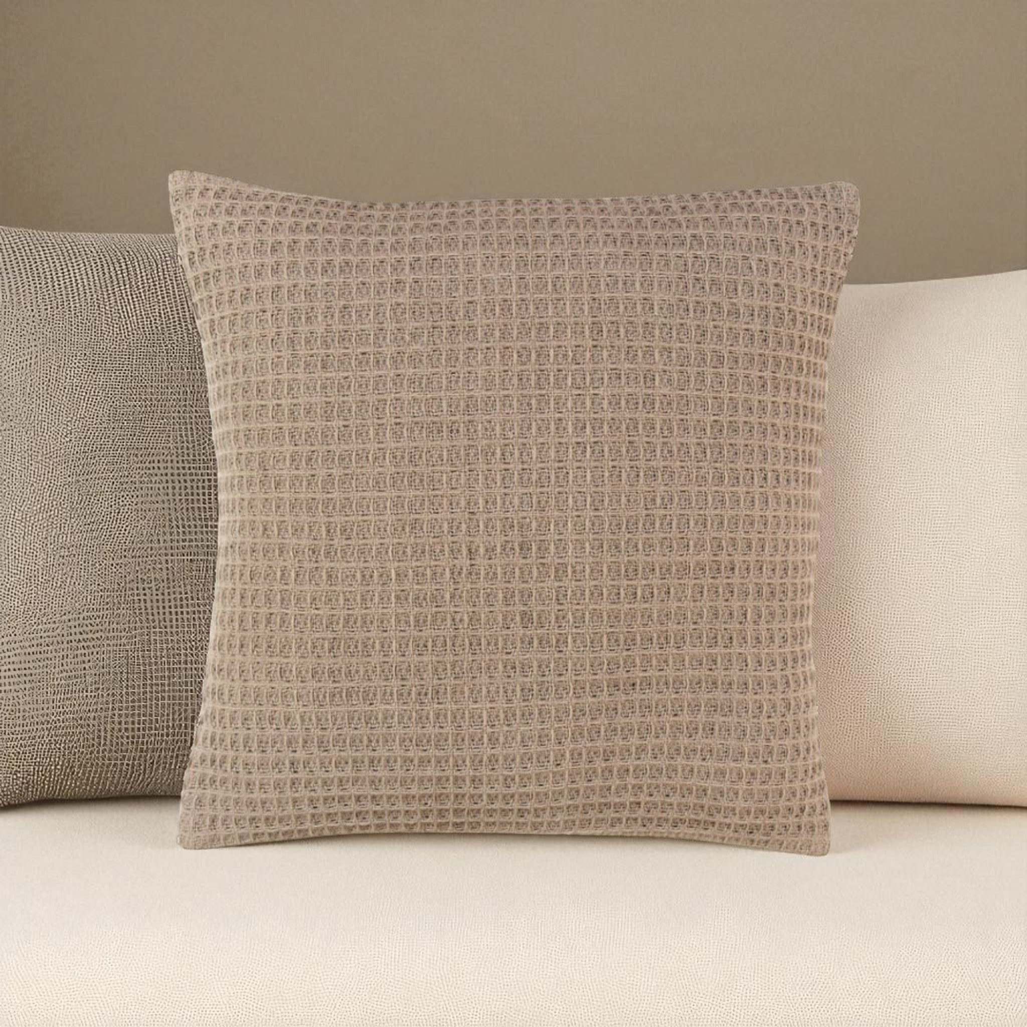 Bruges Waffle Filled Cushion in Linen