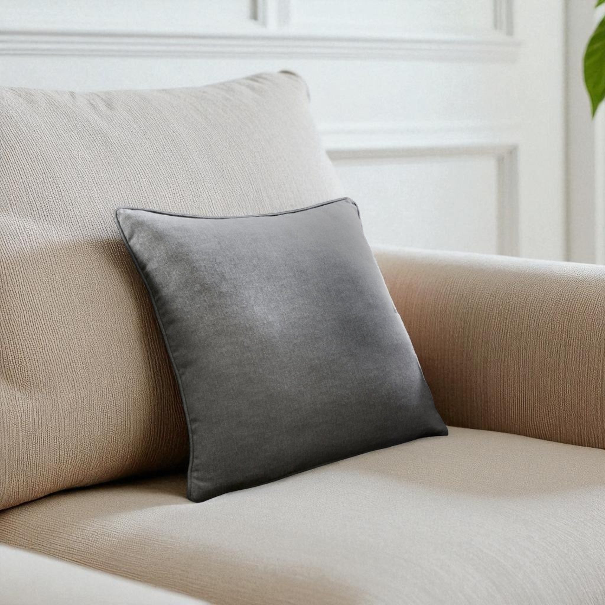 Sorbonne 100% Cotton Filled Cushion in Charcoal