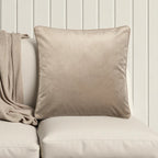 Montrose Velvet Filled Cushion in Linen