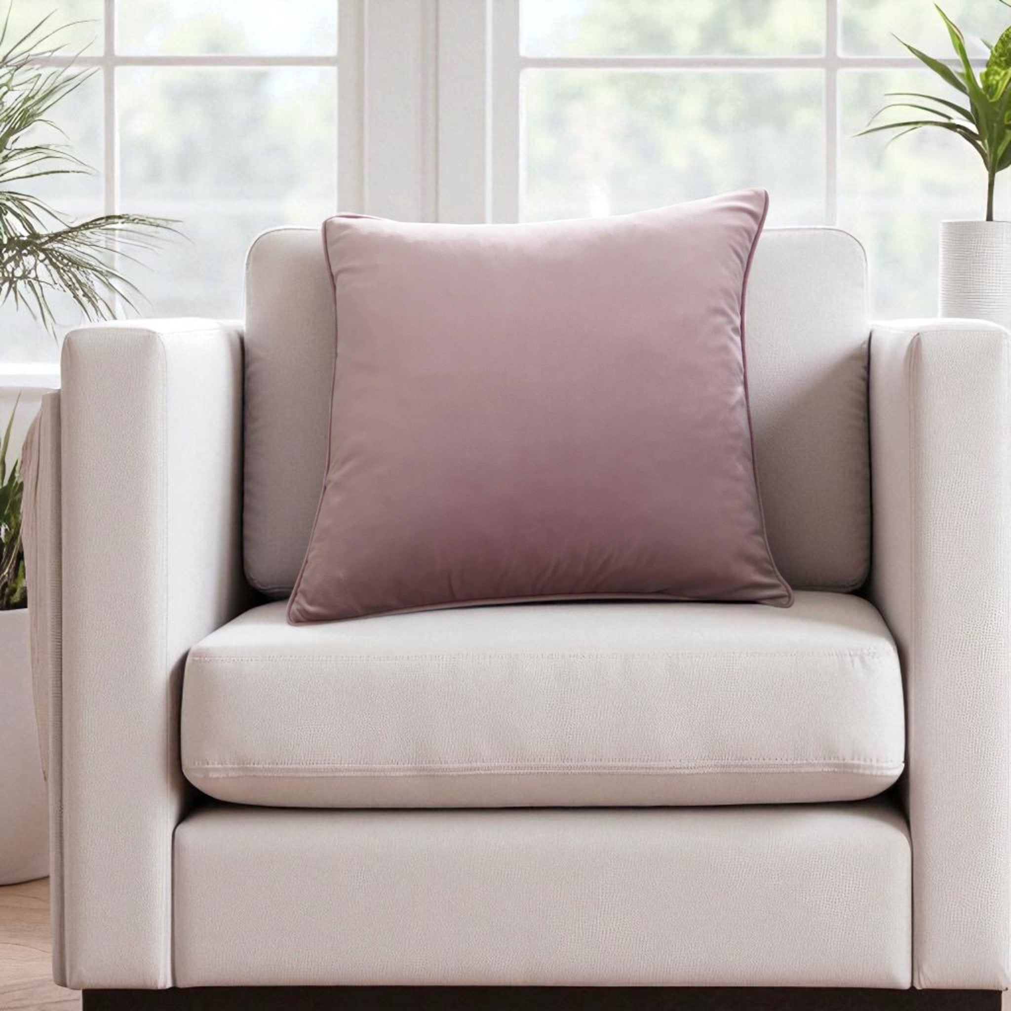Montrose Velvet Filled Cushion in Blush