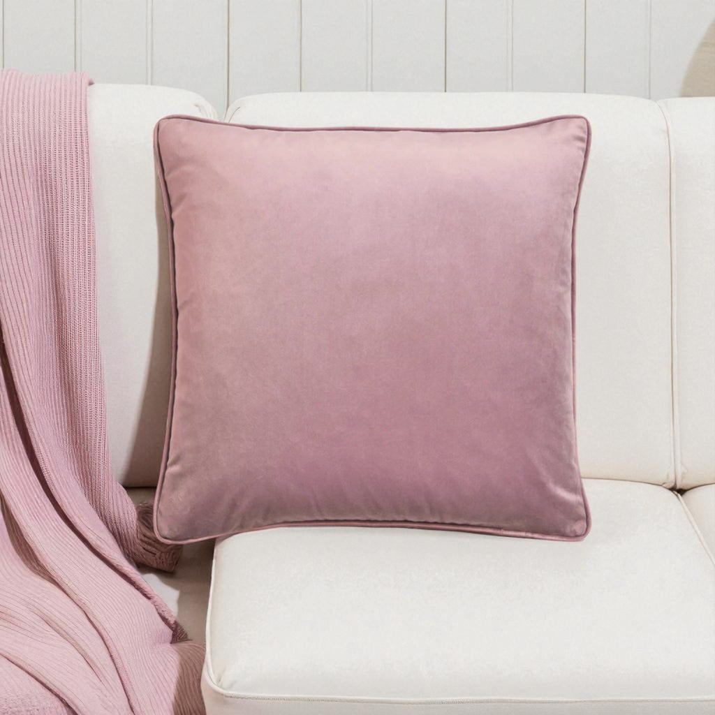 Montrose Velvet Filled Cushion in Blush