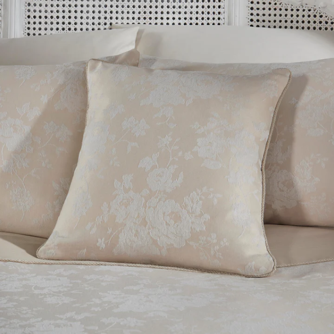 Filled Cushion Imelda Woven in Ivory