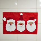 Bath Mat Christmas Jolly Santa in Red