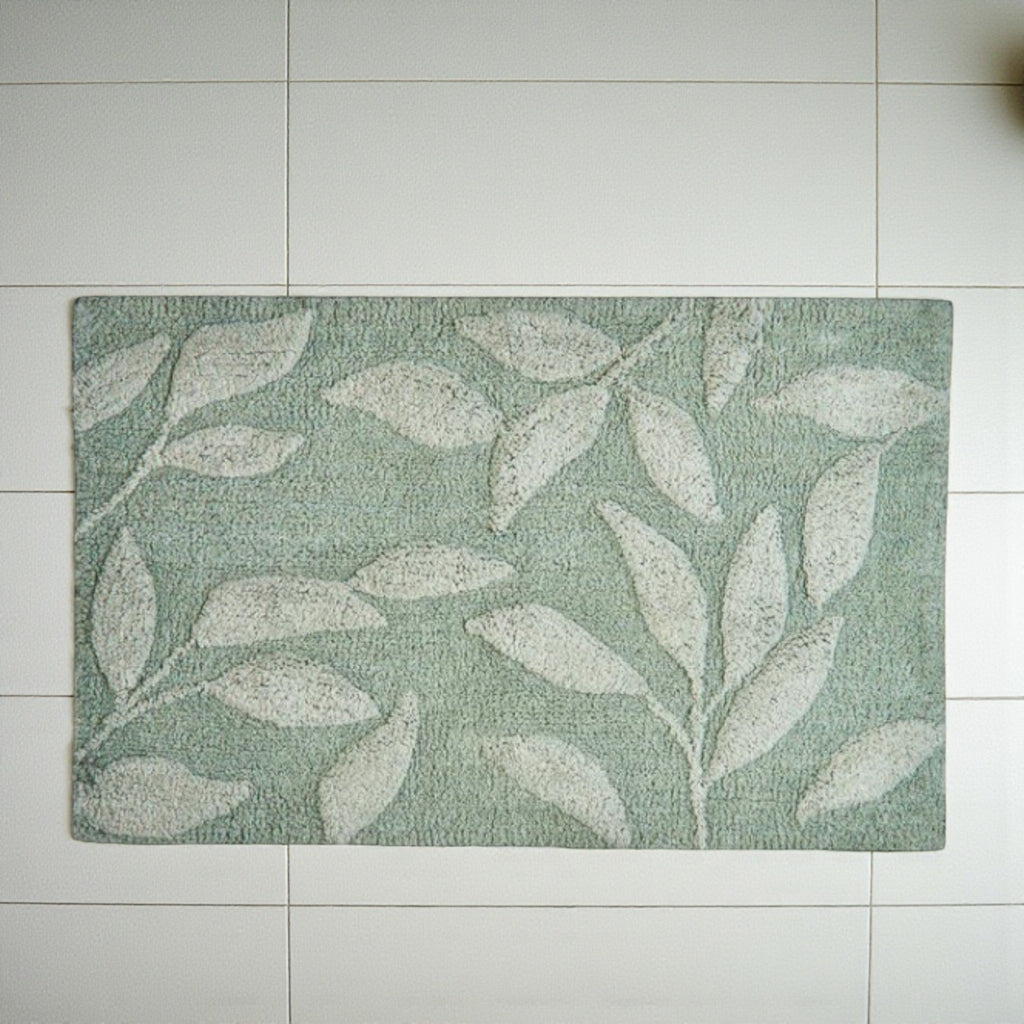 Bath Mat Sandringham in Steel/Sage