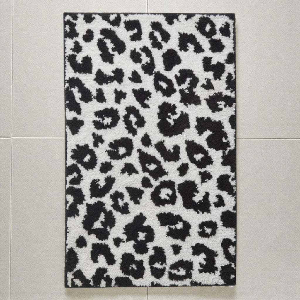 Bath Mat Animal Print in Black