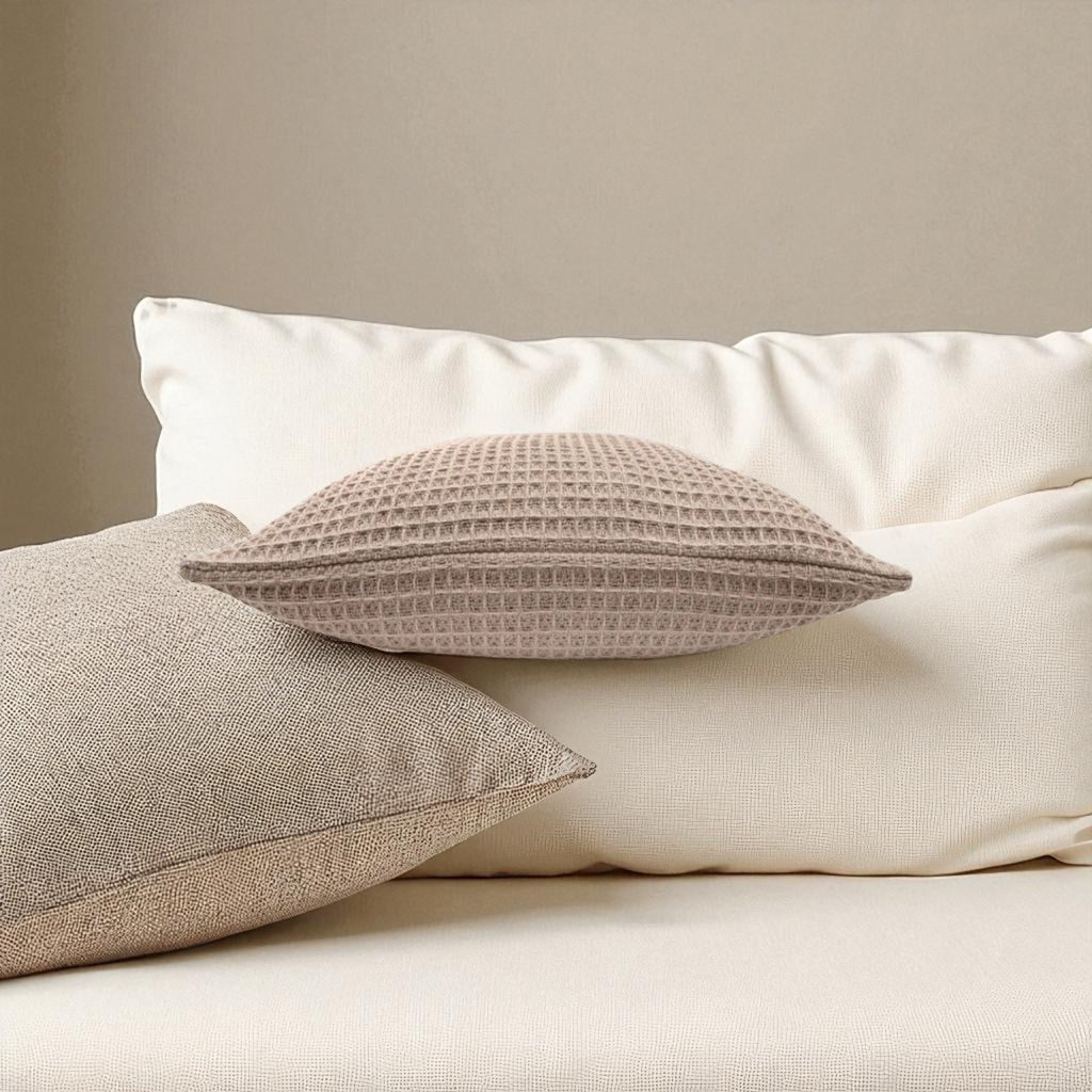 Bruges Waffle Filled Cushion in Linen