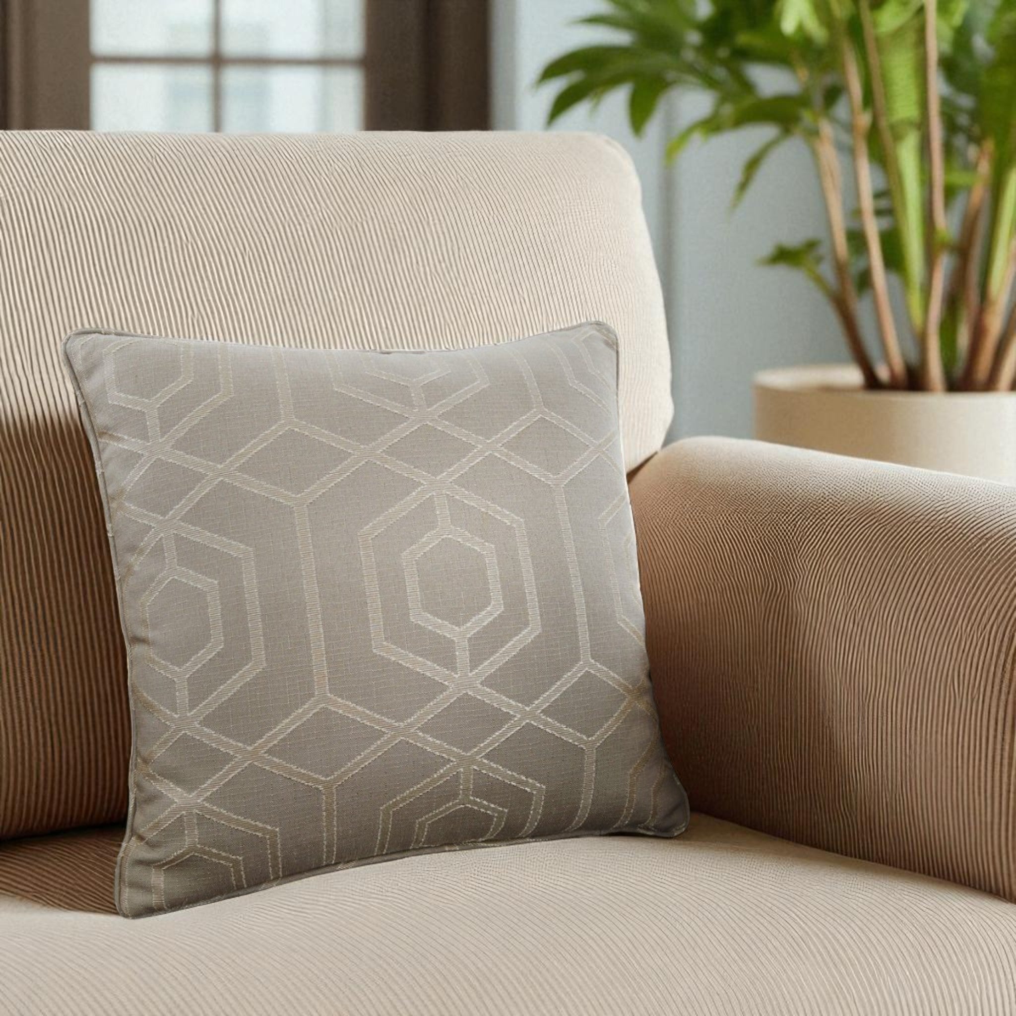 Camberwell Filled Cushion in Stone