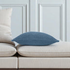 Bruges Waffle Filled Cushion in Ink Blue