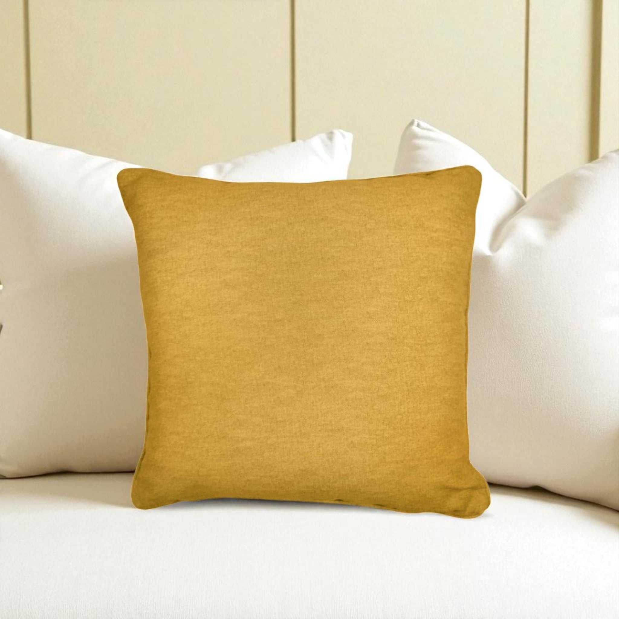 Sorbonne 100% Cotton Filled Cushion in Ochre