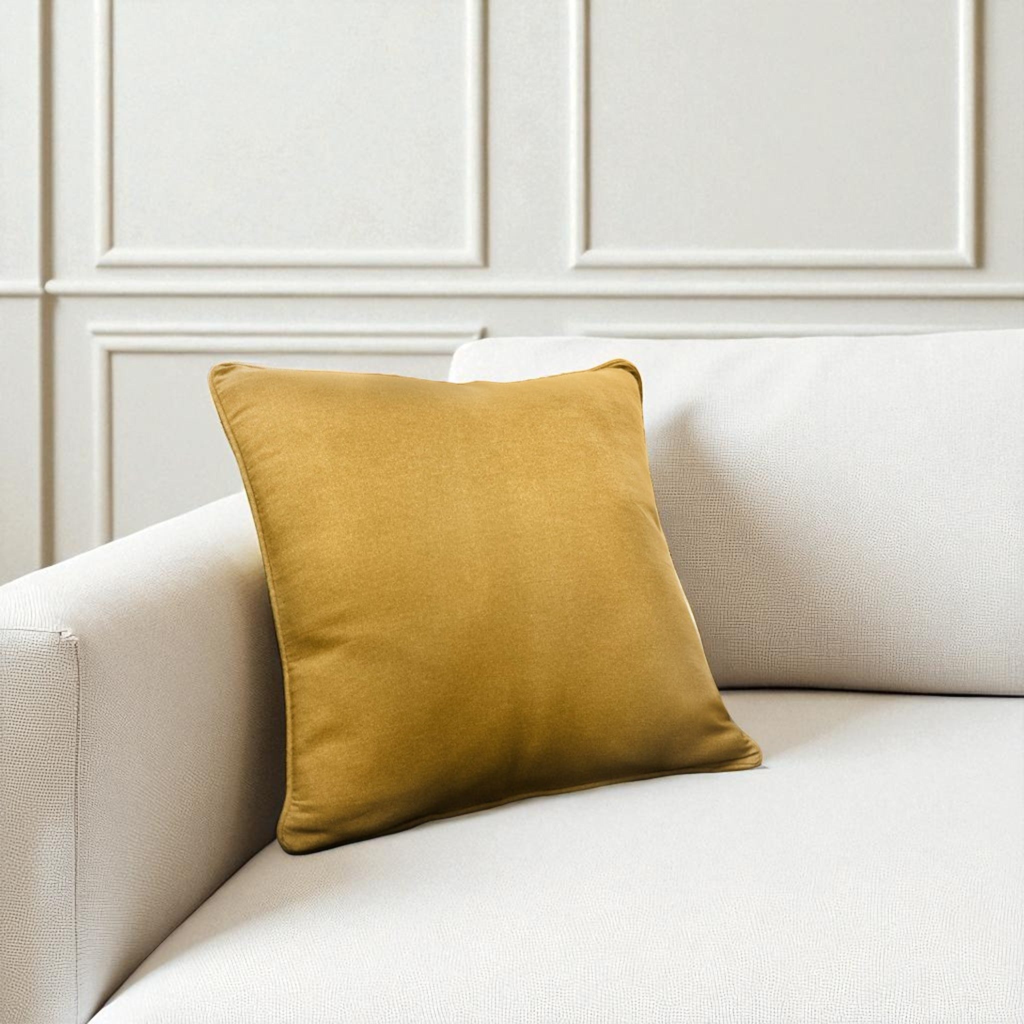 Sorbonne 100% Cotton Filled Cushion in Ochre