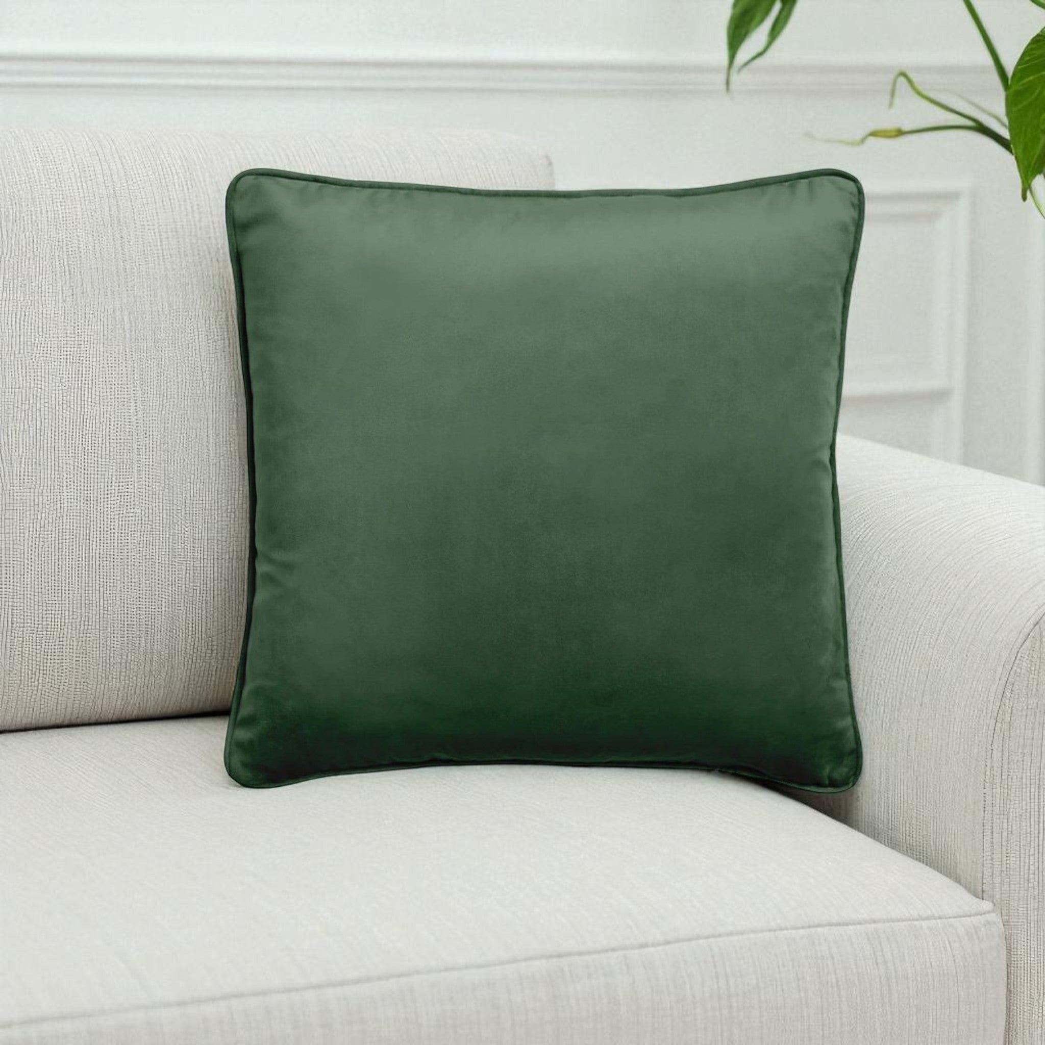 Montrose Velvet Filled Cushion in Bottle Green