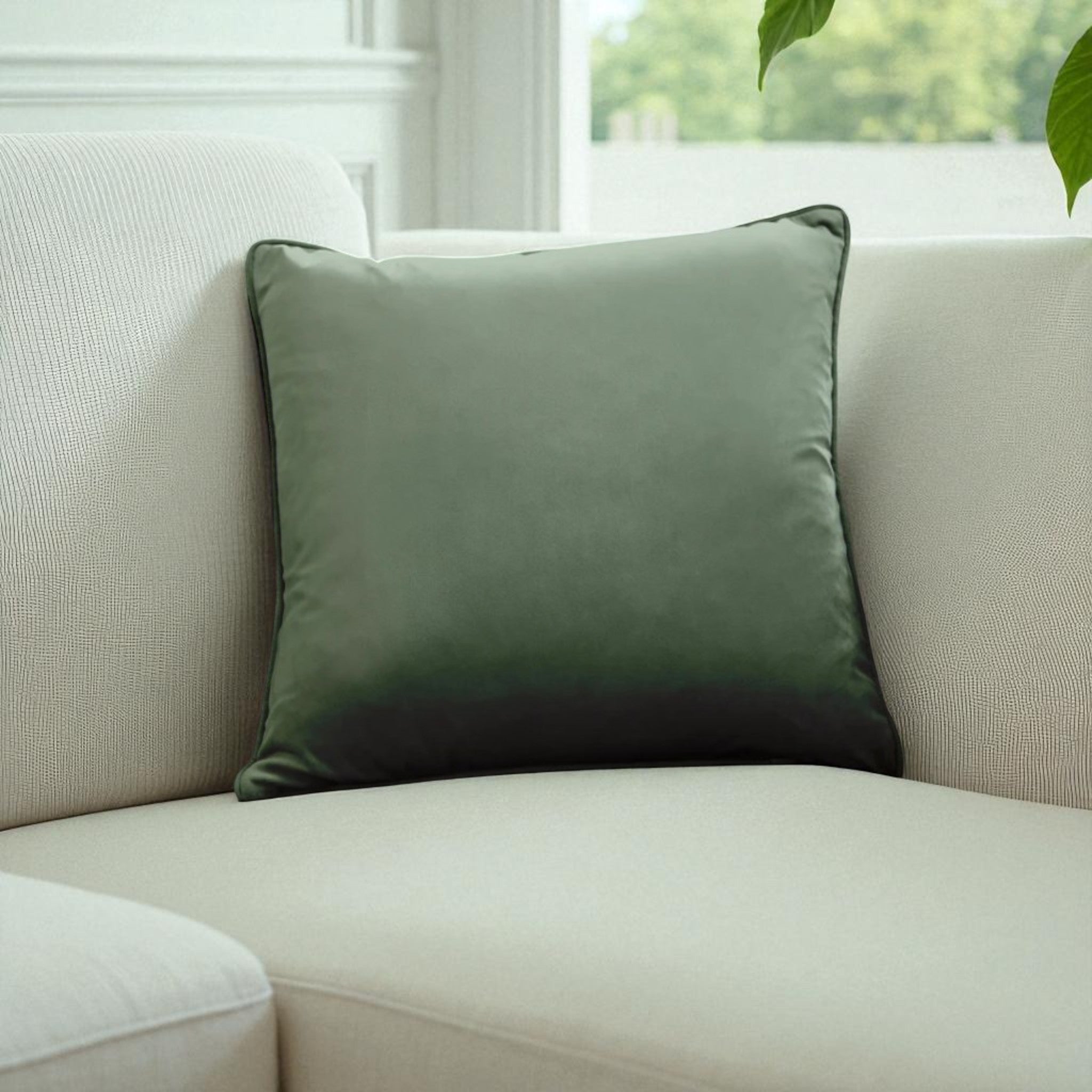 Montrose Velvet Filled Cushion in Bottle Green