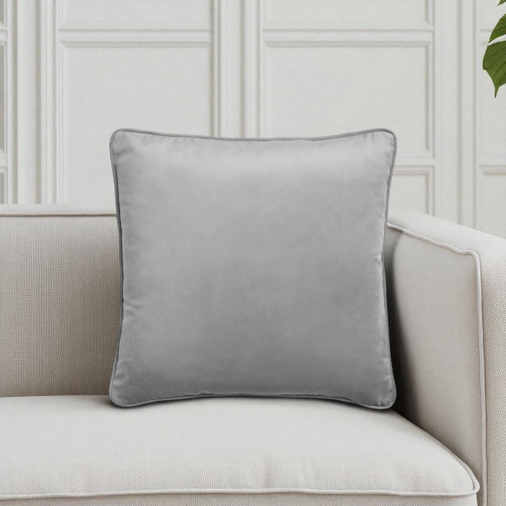 Montrose Velvet Filled Cushion in Silver