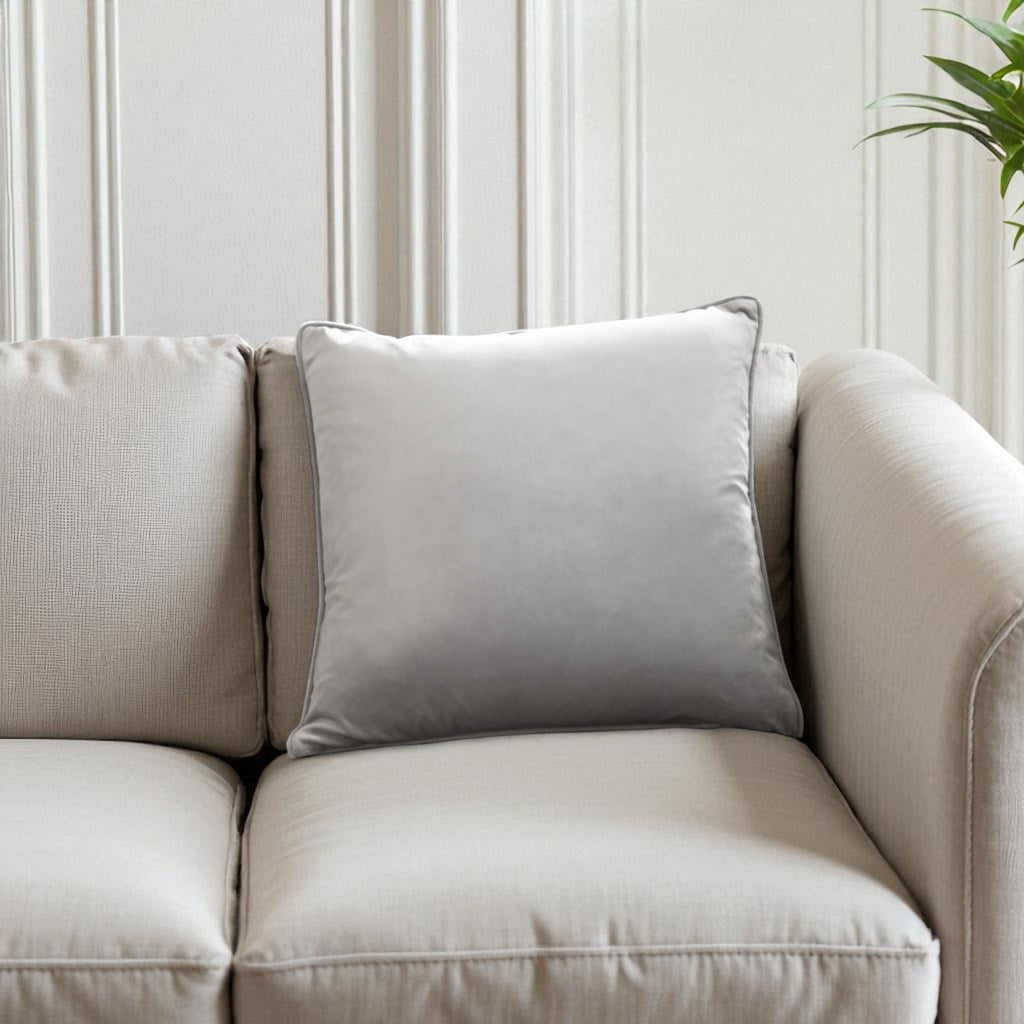 Montrose Velvet Filled Cushion in Silver