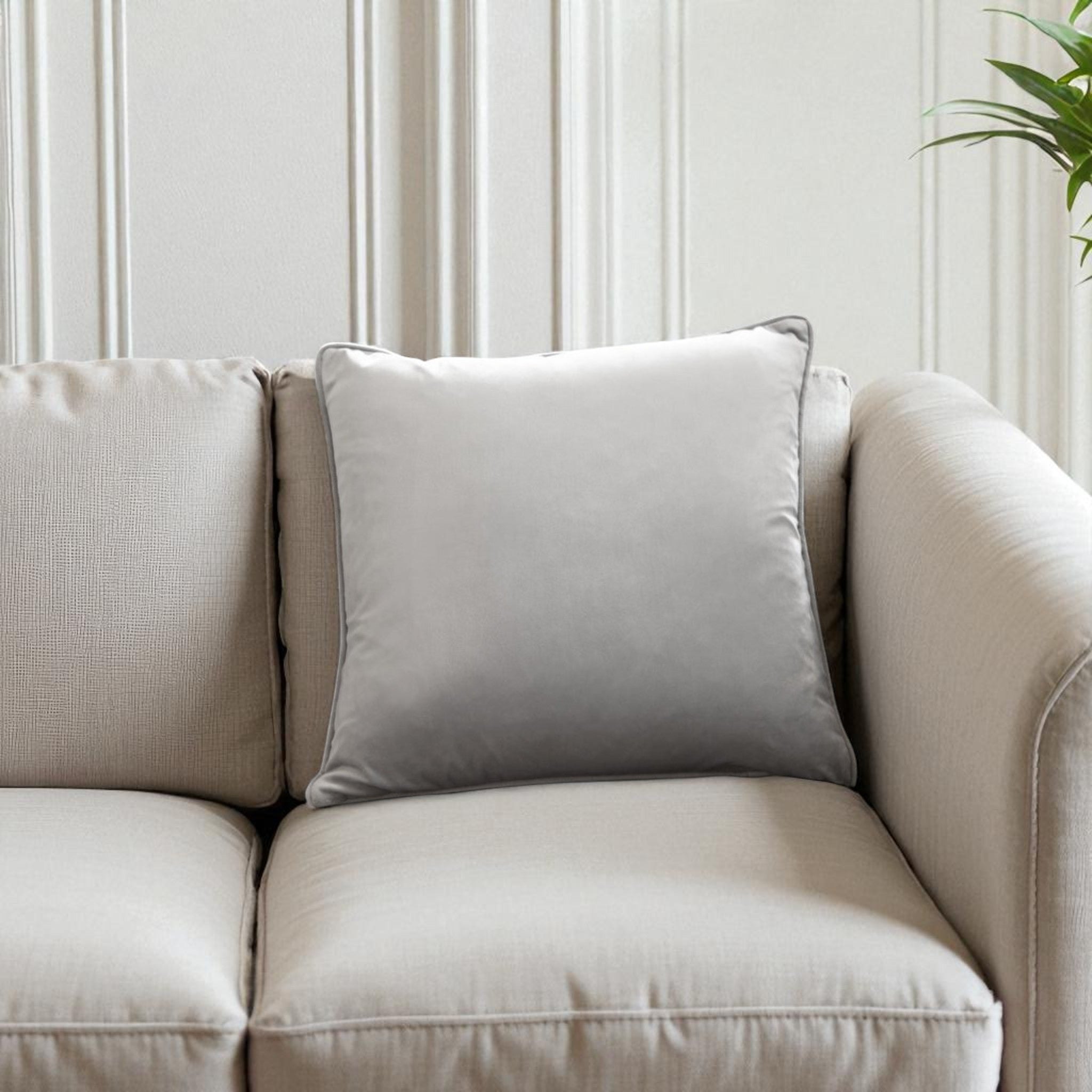 Montrose Velvet Filled Cushion in Silver