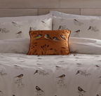 Filled Cushion Chickadee's in Gold