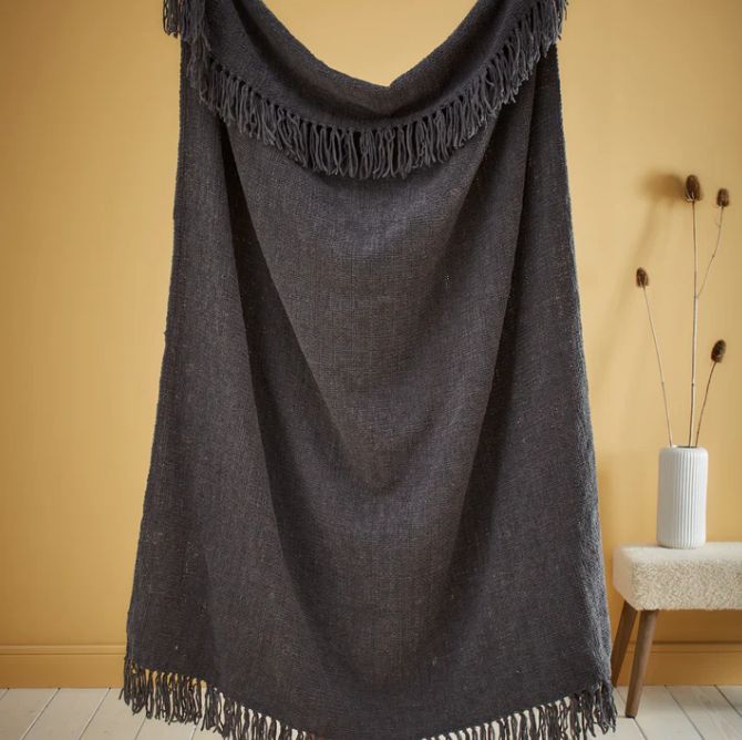 Throw Chenille in Charcoal