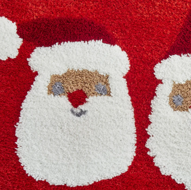 Bath Mat Christmas Jolly Santa in Red