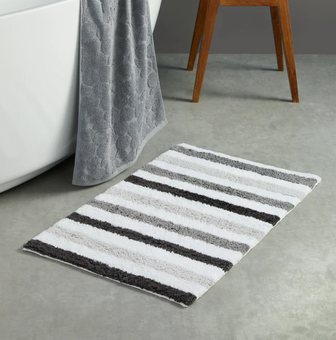 Bath Mat Carlson Stripe in Grey