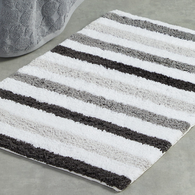 Bath Mat Carlson Stripe in Grey