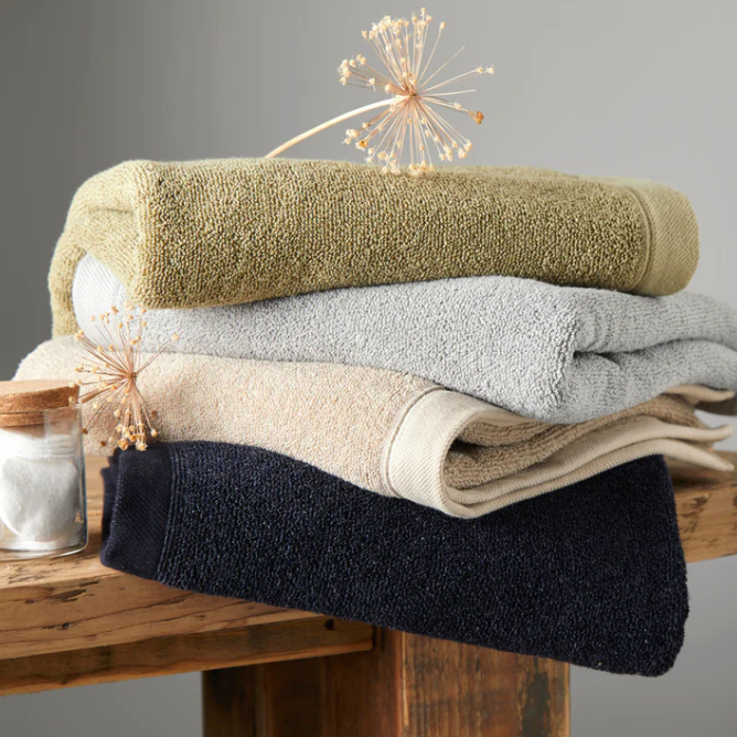 Abode Eco Bath Towels & Sheet in Navy