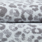 Animal Print Hand and Bath Towels in Grey