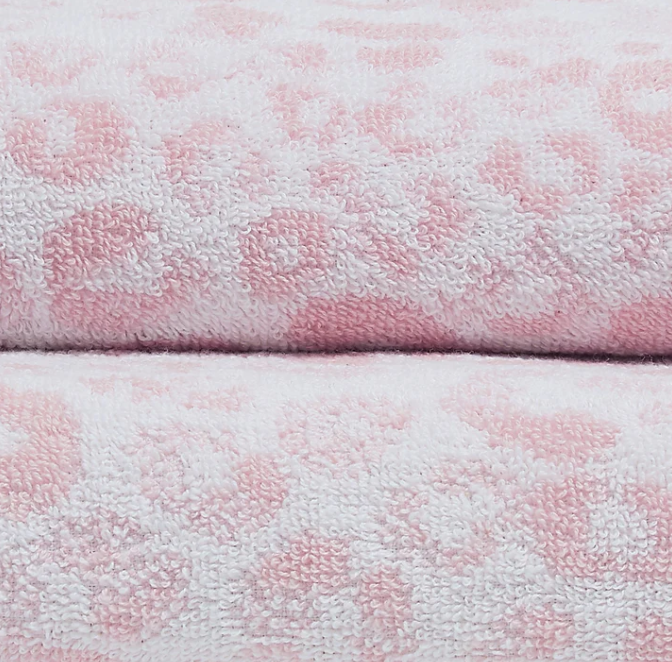 Animal Print Bath Towel in Blush