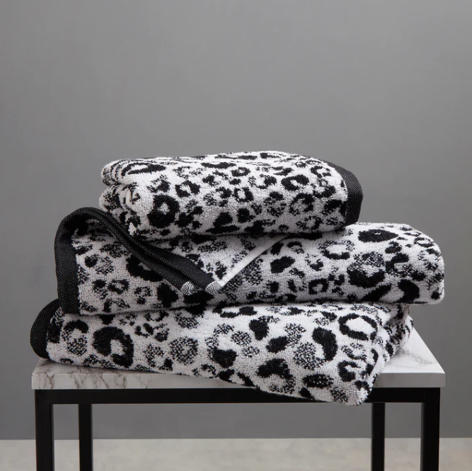 Towels Animal Print Bathroom in Black