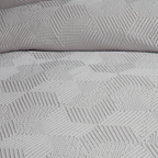Duvet Cover Set Embossed Geo Print in Grey