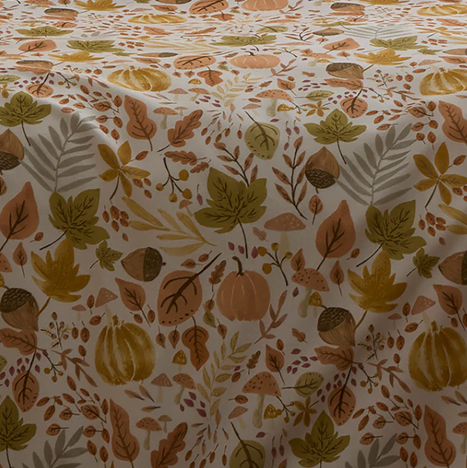 Duvet Cover Set Autumn Leaves Design in Natural