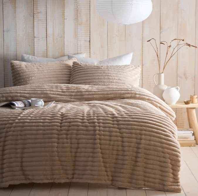 Duvet Cover Set Fleece in Natural