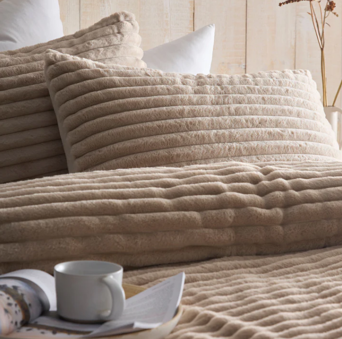 Duvet Cover Set Fleece in Natural