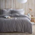 Duvet Cover Set Fleece in Grey