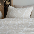 Patterned Duvet Cover Set in Natural