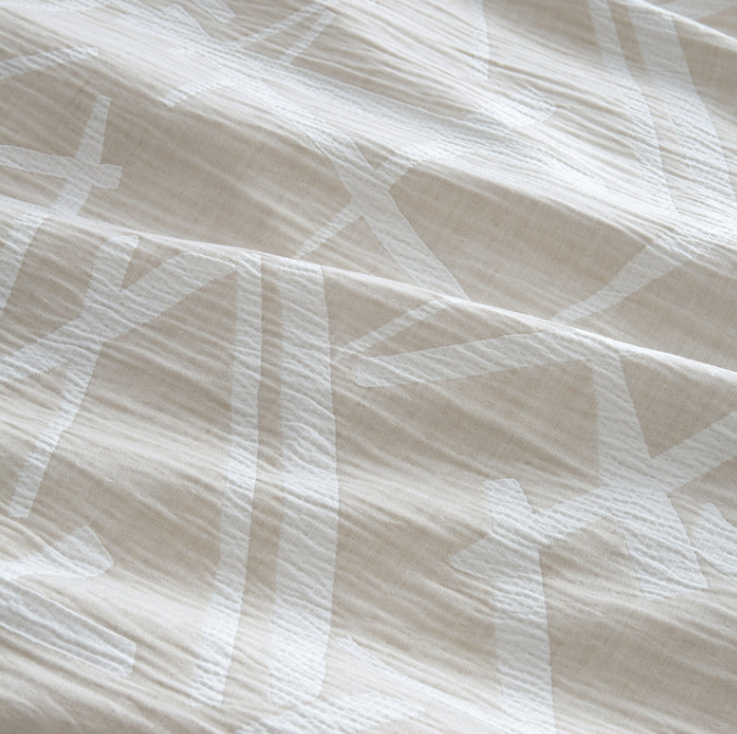 Patterned Duvet Cover Set in Natural