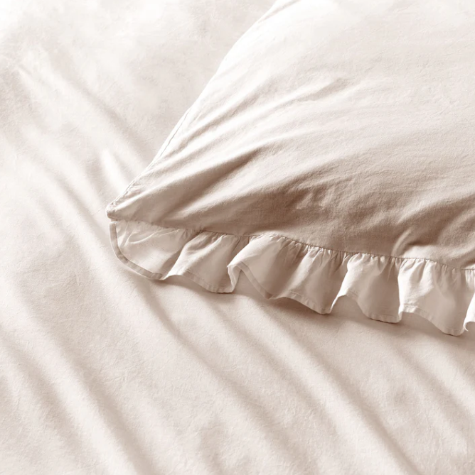 Duvet Cover Set Frill in Natural