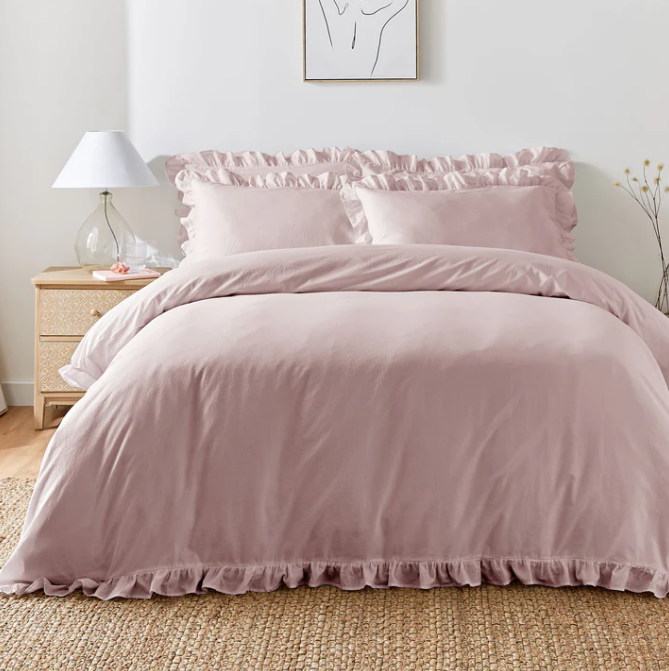 Duvet Cover Set Frill in Lavender