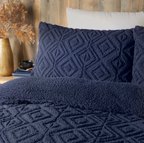 Duvet Cover Set Fleece in Navy