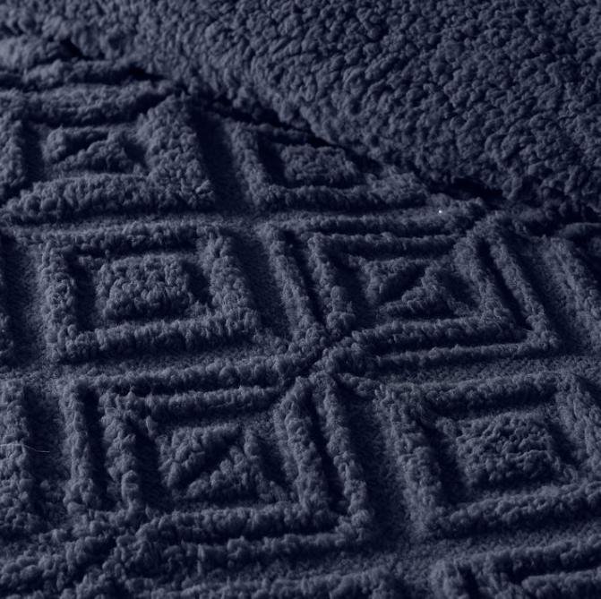 Duvet Cover Set Fleece in Navy