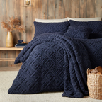 Duvet Cover Set Fleece in Navy