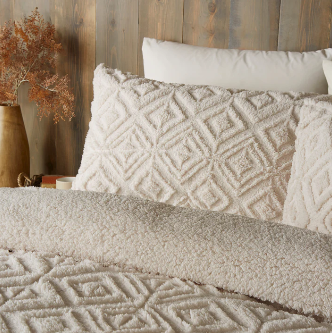 Duvet Cover Set Fleece in Natural