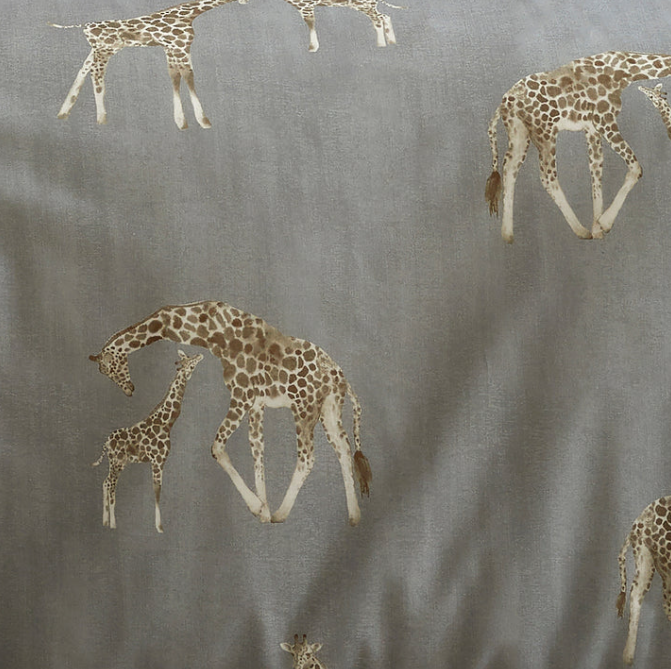 Duvet Cover Set Giraffe in Grey