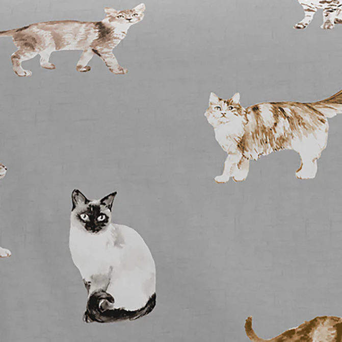 Duvet Cover Set Cats in Duck Egg