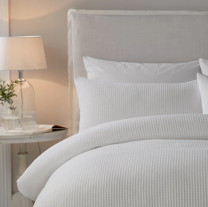 Duvet Cover Set Waffle in White