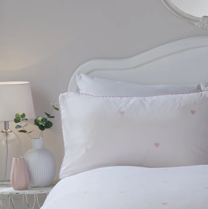 Duvet Cover Set Heart in Blush