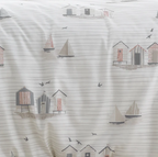 Duvet Cover Set Seaside Huts in Natural