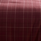 Checked Duvet Cover Set in Burgundy