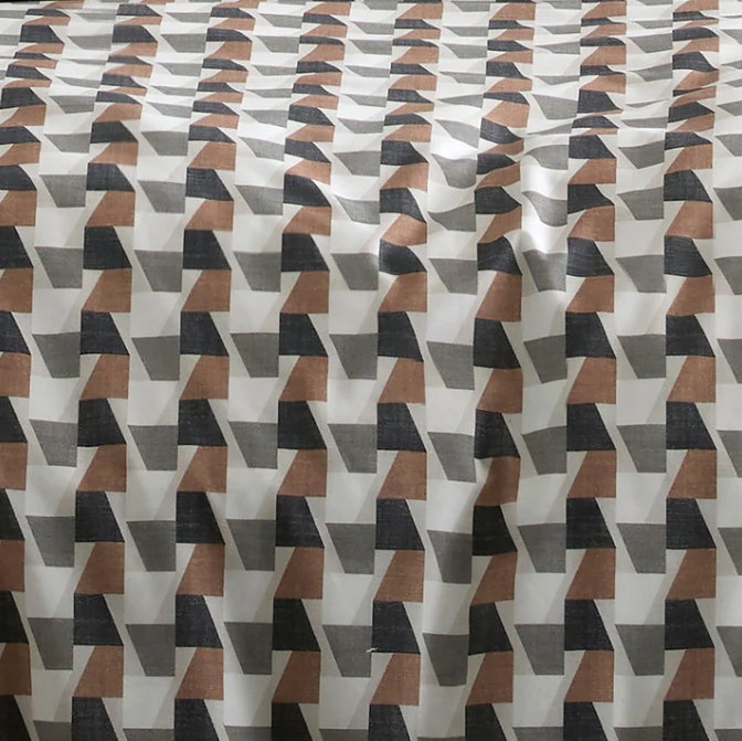 Patterned Duvet Cover Set in Brown