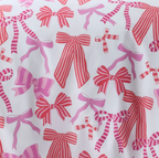 Striped & Bow Duvet Cover Set in Pink