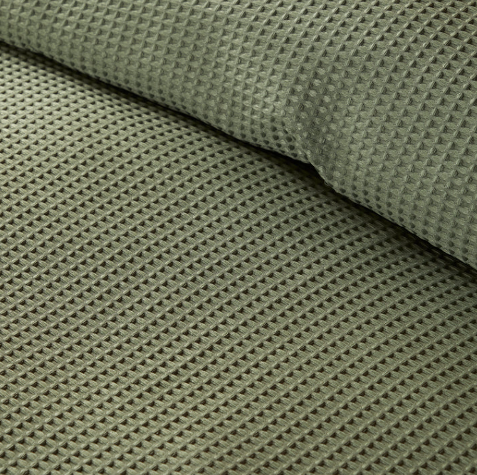 Duvet Cover Set Waffle in Dark Green